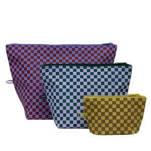 NWT Baggu Go Pouch Set - Jewel Checks